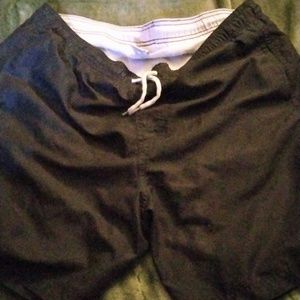Black swim trunks, white inside, pocket, Medium, Croft and Borrow